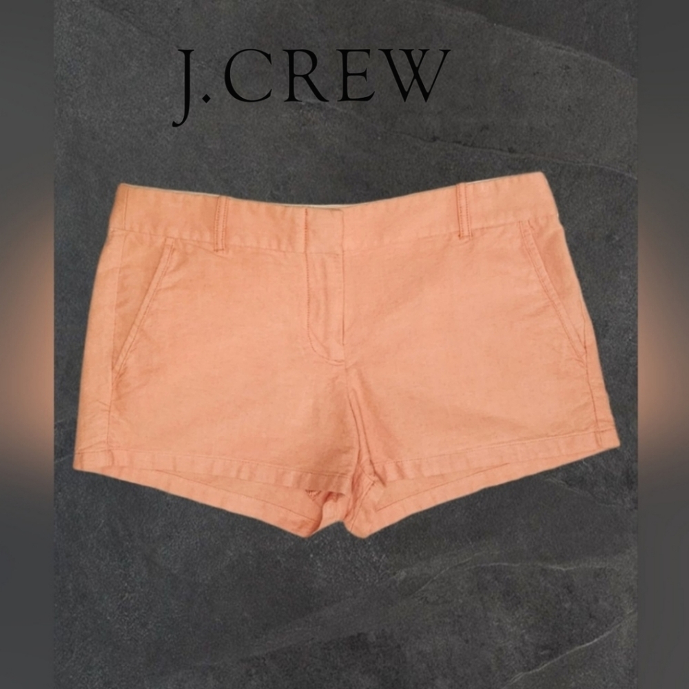 J Crew Tangerine 100% Cotton Low Rise Flat Front Shorts Size 6 (E17)